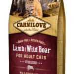 Carnilove Ξηρά Τροφή Χωρίς Σιτηρά για Ενήλικες, Στειρωμένες Γάτες με Αρνί και Αγριογούρουνο 6 Kgr