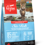Orijen Six Fish Ξηρά Τροφή  Χωρίς Σιτηρά για Ενήλικες Γάτες με Σαρδέλα και Μπακαλιάρο 1,8 Kgr