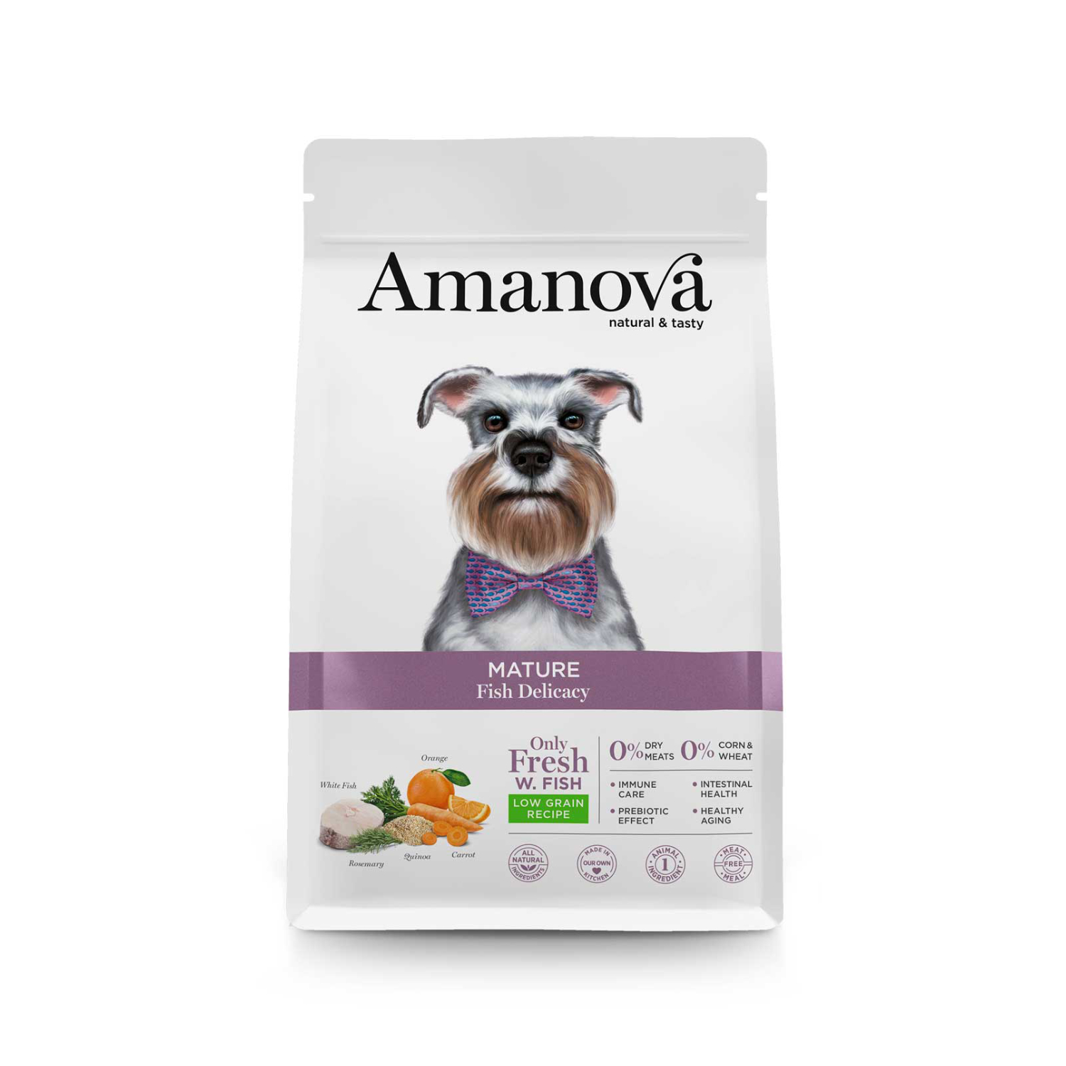 image resize template Amanova Adult Mature Ξηρά Υποαλλεργική Τροφή για Ηλικιωμένους Σκύλους Όλων των Φυλών με Ψάρι 10 Kgr - Image 1