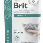 Brit Veterinary Diet Grain Free Cat Fillets Gravy Sterilised Wet Food Κλινική Δίαιτα για Στειρωμένες Γάτες σε Υγρή Μορφή σε Φακελάκια 12 x 85 gr