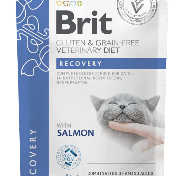 Brit Veterinary Diet Grain Free Cat Fillets Gravy Recovery Wet Food Κλινική Δίαιτα για Γάτες για τη Διατροφική Ανάκαμψη και Ανάρρωση σε Υγρή Μορφή σε Φακελάκια 12 x 85 gr