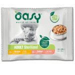 Cat Life Stage Υγρή Τροφή για Ενήλικες Στειρωμένς Γάτες σε Φακελάκι Σολωμό - Κοτόπουλο 4 x 85 gr