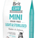 Brit Care Mini GF Light & Sterilised Ξηρά Τροφή Χωρίς Σιτηρά για Υπέρβαρους και Στειρωμένους Σκύλους Μικρόσωμων Φυλών με Κουνέλι και Σολομό 2 Kgr