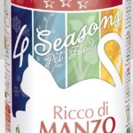 Κονσέρβα Γάτας Πατέ 4 Seasons MANZO Υγρή Τροφή για Ενήλικες Γάτες σε Κονσέρβα με Βοδινό 400 gr