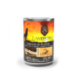 Ambrosia Grain Free Adult Sensitive Can Salmon & Rabbit Πλήρης Υγρή Τροφή χωρίς Σιτηρά για Ενήλικους Ευαίσθητους Σκύλους Όλων των Φυλών με Σολομό και Κουνέλι 400 gr