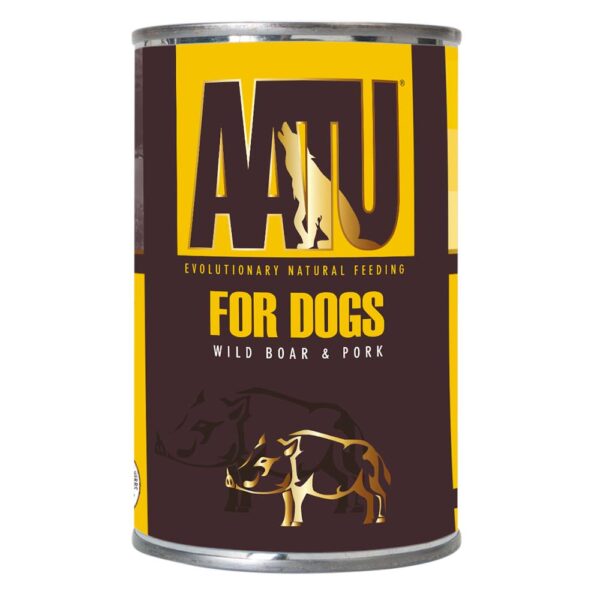 AATU Dog Can Pork & Wild Boar Πλήρης Υγρή Τροφή χωρίς Σιτηρά για Ενήλικους Σκύλους Όλων των Φυλών με Χοιρινό και Αγριογούρουνο 400 gr