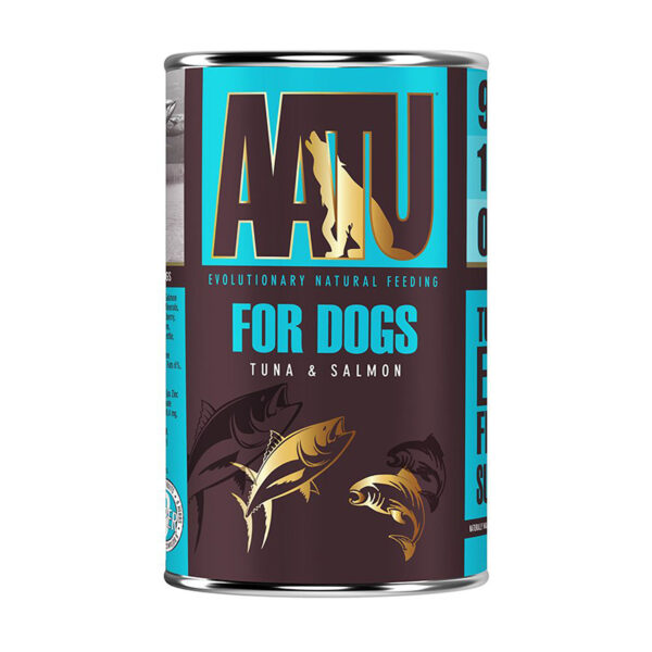 AATU Dog Can Tuna & Salmon Πλήρης Υγρή Τροφή χωρίς Σιτηρά για Ενήλικους Σκύλους Όλων των Φυλών με Τόνο και Σολομό 400 gr