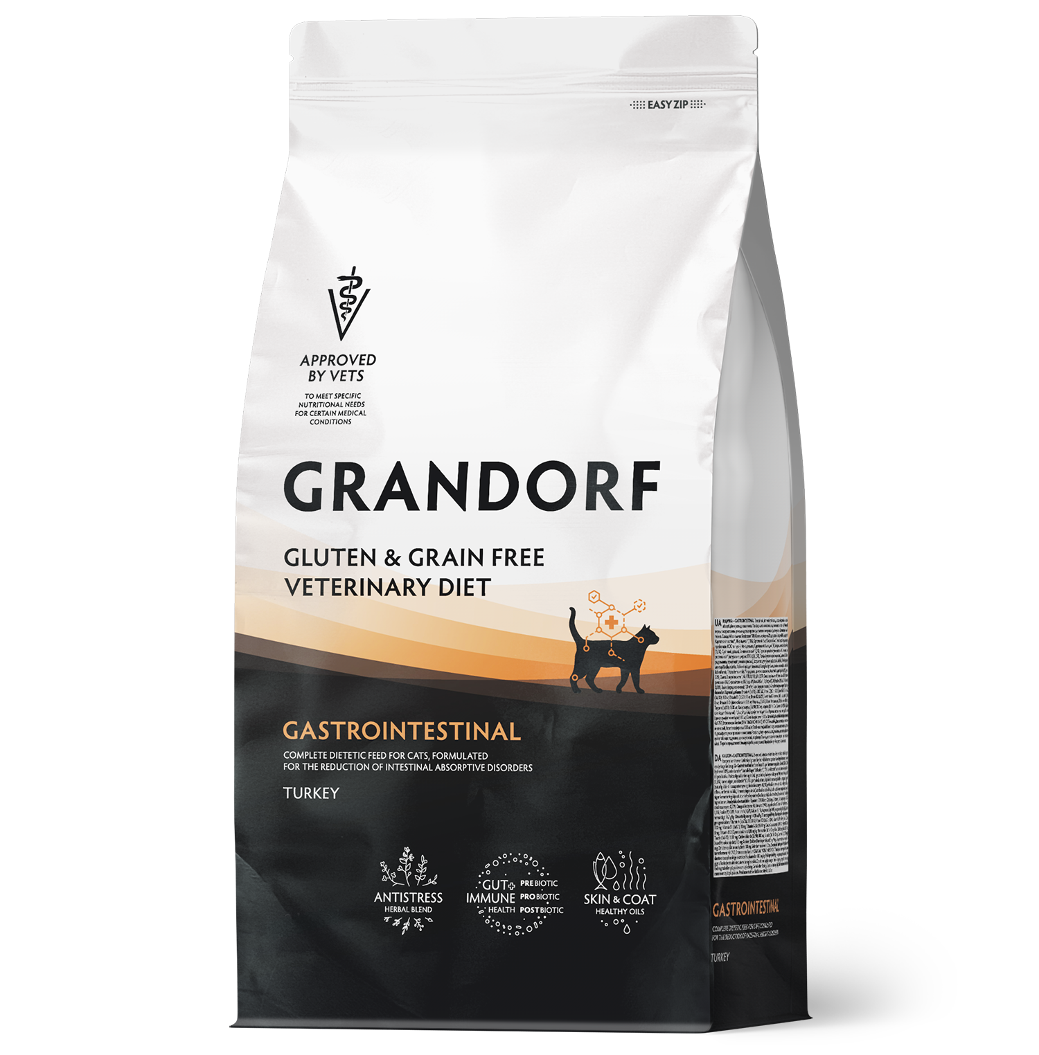 Gvet_cat_gastro Grandorf GV Cat Veterinary Diet Turkey Gastrointestinal Κλινική Δίαιτα για Γάτες με Προβλήματα Πεπτικού σε Ξηρά Μορφή με Γαλοπούλα 2 kgr - Image 1