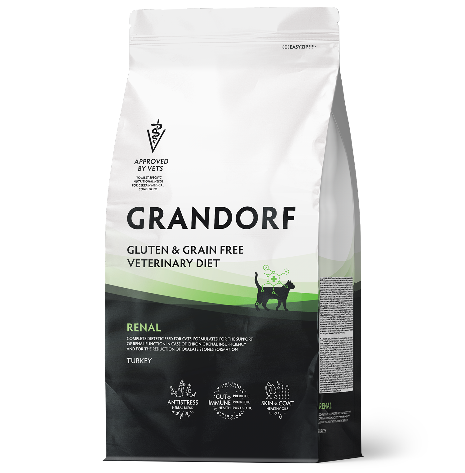 Gvet_cat_renal Grandorf GV Cat Veterinary Diet Turkey Renal Κλινική Δίαιτα για Γάτες με Οξεία ή Χρόνια Νεφρική Ανεπάρκεια σε Ξηρά Μορφή με Γαλοπούλα 2 kgr - Image 1