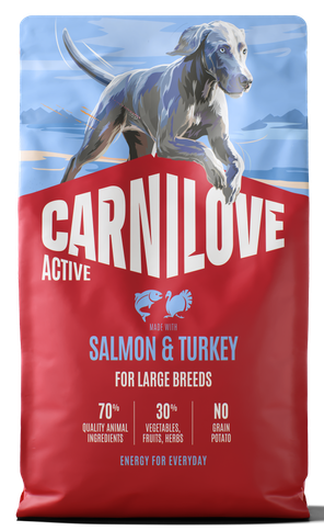 020-1265.png Carnilove Dog Adult Large Breed Salmon & Turkey Ξηρά Τροφή Χωρίς Σιτηρά για Ενήλικους Σκύλους Μεγαλόσωμων Φυλών με Σολομό και Γαλοπούλα 4 Kgr - Image 1