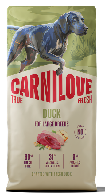 020-1287.png Carnilove True Fresh Dog Adult Large Breed Duck Ξηρά Τροφή Χωρίς Σιτηρά για Ενήλικους Σκύλους Μεγαλόσωμων Φυλών με Φρέσκια Πάπια 12 Kgr - Image 1