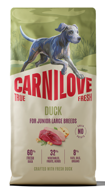 020-1290.png Carnilove True Fresh Dog Junior Large Breed Duck Ξηρά Τροφή Χωρίς Σιτηρά για Κουτάβια Μεγαλόσωμων Φυλών με Φρέσκια Πάπια 12 Kgr - Image 1