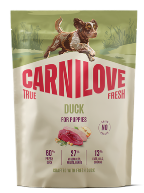 020-1291.png Carnilove True Fresh Dog Puppy Duck Ξηρά Τροφή Χωρίς Σιτηρά για Κουτάβια όλων των Φυλών με Φρέσκια Πάπια 1,5 Kgr - Image 1