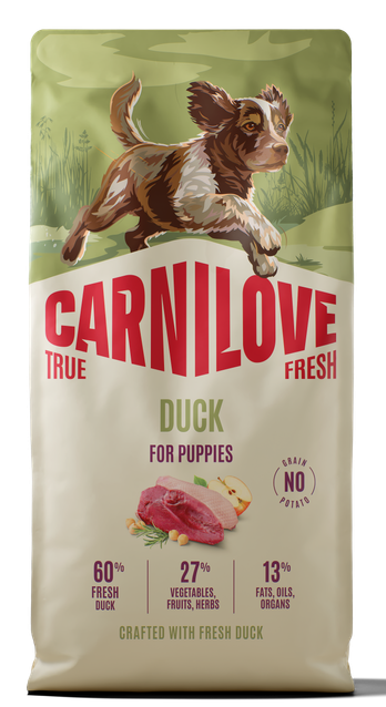 020-1293.png Carnilove True Fresh Dog Puppy Duck Ξηρά Τροφή Χωρίς Σιτηρά για Κουτάβια όλων των Φυλών με Φρέσκια Πάπια 12 Kgr - Image 1