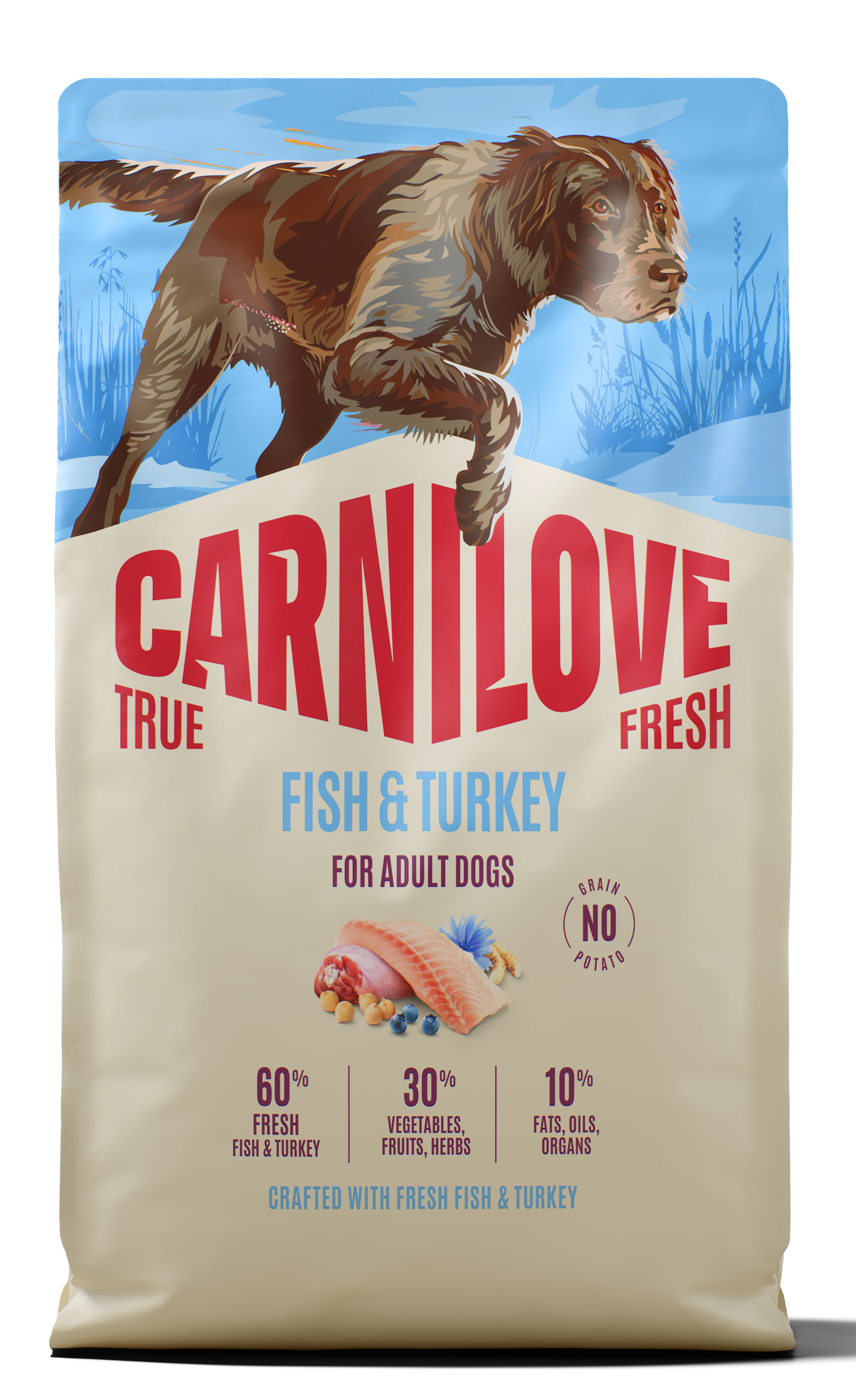020-1295.png Carnilove True Fresh Dog Adult Fish & Turkey Ξηρά Τροφή Χωρίς Σιτηρά για Ενήλικους Σκύλους όλων των Φυλών με Φρέσκο Ψάρι και Γαλοπούλα 4 Kgr - Image 1