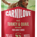 Carnilove Grain Free Dog Pouch Pate Turkey, Quail & Carrot Υγρή Τροφή Χωρίς Σιτηρά για Ενήλικους Σκύλους όλων των Φυλών με Γαλοπούλα, Ορτύκι και Καρότο 300 gr