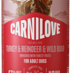 Carnilove Grain Free Dog Can Pate Turkey, Reindeer & Wild Boar Υγρή Τροφή Χωρίς Σιτηρά για Ενήλικους Σκύλους όλων των Φυλών με Γαλοπούλα, Τάρανδο και Αγριόχοιρο 400 gr