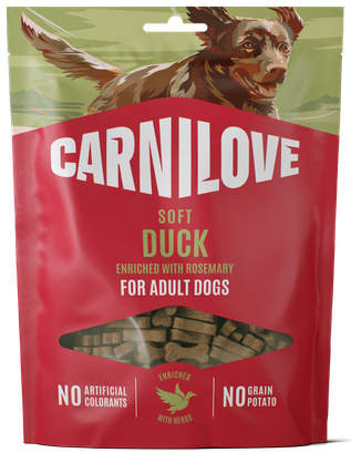 020-1316.png Carnilove Grain Free Dog Snack Soft Duck with Rosemary Μαλακή Λιχουδιά για Ενήλικους Σκύλους με Πάπια και Δεντρολίβανο 200 gr - Image 1