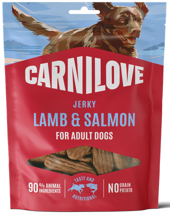 020-1325.png Carnilove Grain Free Dog Snack Meat Jerky Lamb & Salmon Λιχουδιά για Ενήλικους Σκύλους με Αρνί και Σολομό 100 gr - Image 1