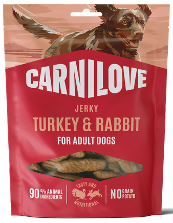 020-1326.png Carnilove Grain Free Dog Snack Meat Jerky Turkey & Rabbit Λιχουδιά για Ενήλικους Σκύλους με Γαλοπούλα και Κουνέλι 100 gr - Image 1