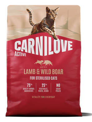 020-1328.png Carnilove Cat Adult Sterilised Lamb & Wild Boar Ξηρά Τροφή Χωρίς Σιτηρά για Ενήλικες, Στειρωμένες Γάτες με Αρνί και Αγριόχοιρο 2 Kgr - Image 1