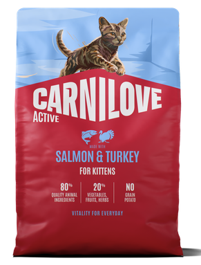 020-1331.png Carnilove Cat Kitten Salmon & Turkey Ξηρά Τροφή Χωρίς Σιτηρά για Γατάκια όλων των Φυλών με Σολομό και Γαλοπούλα 2 Kgr - Image 1