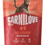 Carnilove Cat Adult Sterilised Beef & Venison Ξηρά Τροφή Χωρίς Σιτηρά για Ενήλικες, Στειρωμένες Γάτες με Μοσχάρι και Ελάφι 400 gr