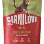 Carnilove Cat Adult Sterilised Duck & Pheasant Ξηρά Τροφή Χωρίς Σιτηρά για Ενήλικες, Στειρωμένες Γάτες με Πάπια και Φασιανό 400 gr