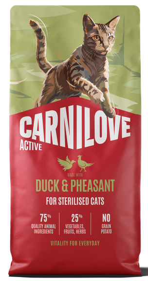 020-1347.png Carnilove Cat Adult Sterilised Duck & Pheasant Ξηρά Τροφή Χωρίς Σιτηρά για Ενήλικες, Στειρωμένες Γάτες με Πάπια και Φασιανό 6 Kgr - Image 1