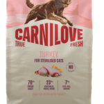 Carnilove True Fresh Cat Adult Sterilised Turkey Ξηρά Τροφή Χωρίς Σιτηρά για Ενήλικες, Στειρωμένες Γάτες με Φρέσκια Γαλοπούλα 2 Kgr