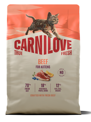 020-1358.png Carnilove True Fresh Cat Kitten Beef Ξηρά Τροφή Χωρίς Σιτηρά για Γατάκια όλων των Φυλών με Φρέσκο Μοσχάρι 2 Kgr - Image 1