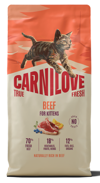 020-1359.png Carnilove True Fresh Cat Kitten Beef Ξηρά Τροφή Χωρίς Σιτηρά για Γατάκια όλων των Φυλών με Φρέσκο Μοσχάρι 6 Kgr - Image 1