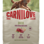 Carnilove True Fresh Cat Adult Sterilised Duck Ξηρά Τροφή Χωρίς Σιτηρά για Ενήλικες, Στειρωμένες Γάτες με Φρέσκια Πάπια 2 Kgr