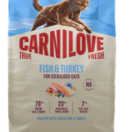 Carnilove True Fresh Cat Adult Sterilised Fish & Turkey Ξηρά Τροφή Χωρίς Σιτηρά για Ενήλικες, Στειρωμένες Γάτες με Φρέσκο Ψάρι και Γαλοπούλα 2 Kgr